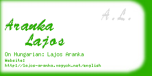 aranka lajos business card